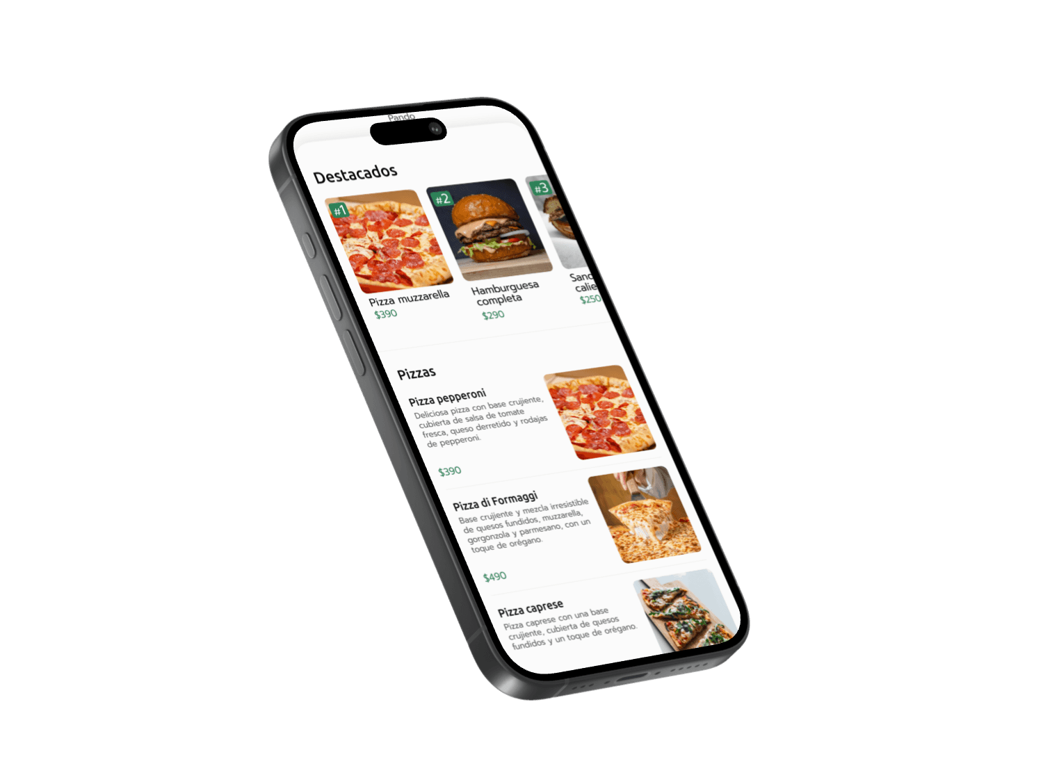 Prototipo página de inicio de Fridi App