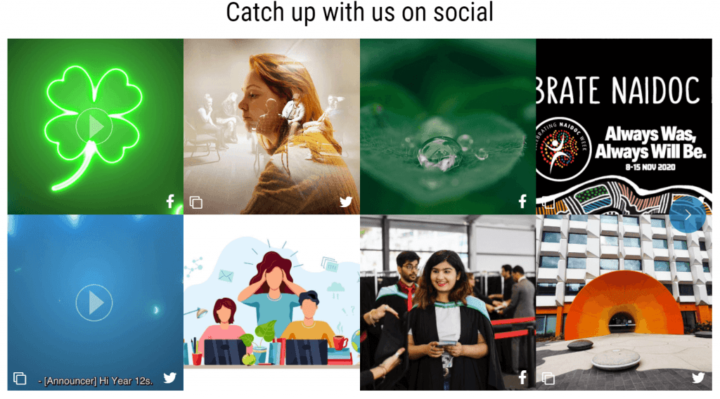 social media wall example - monash
