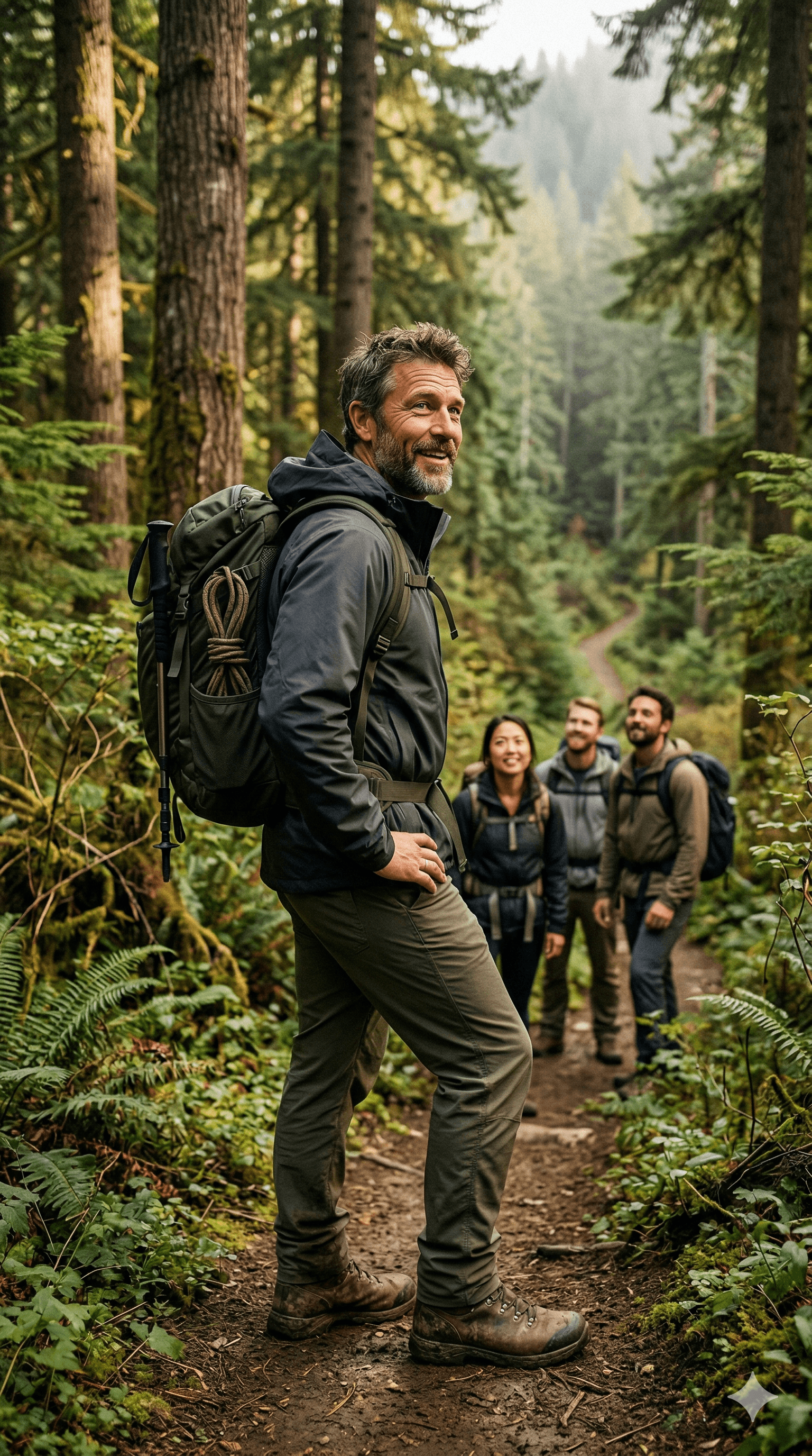 serious man sitting down and posing for picture