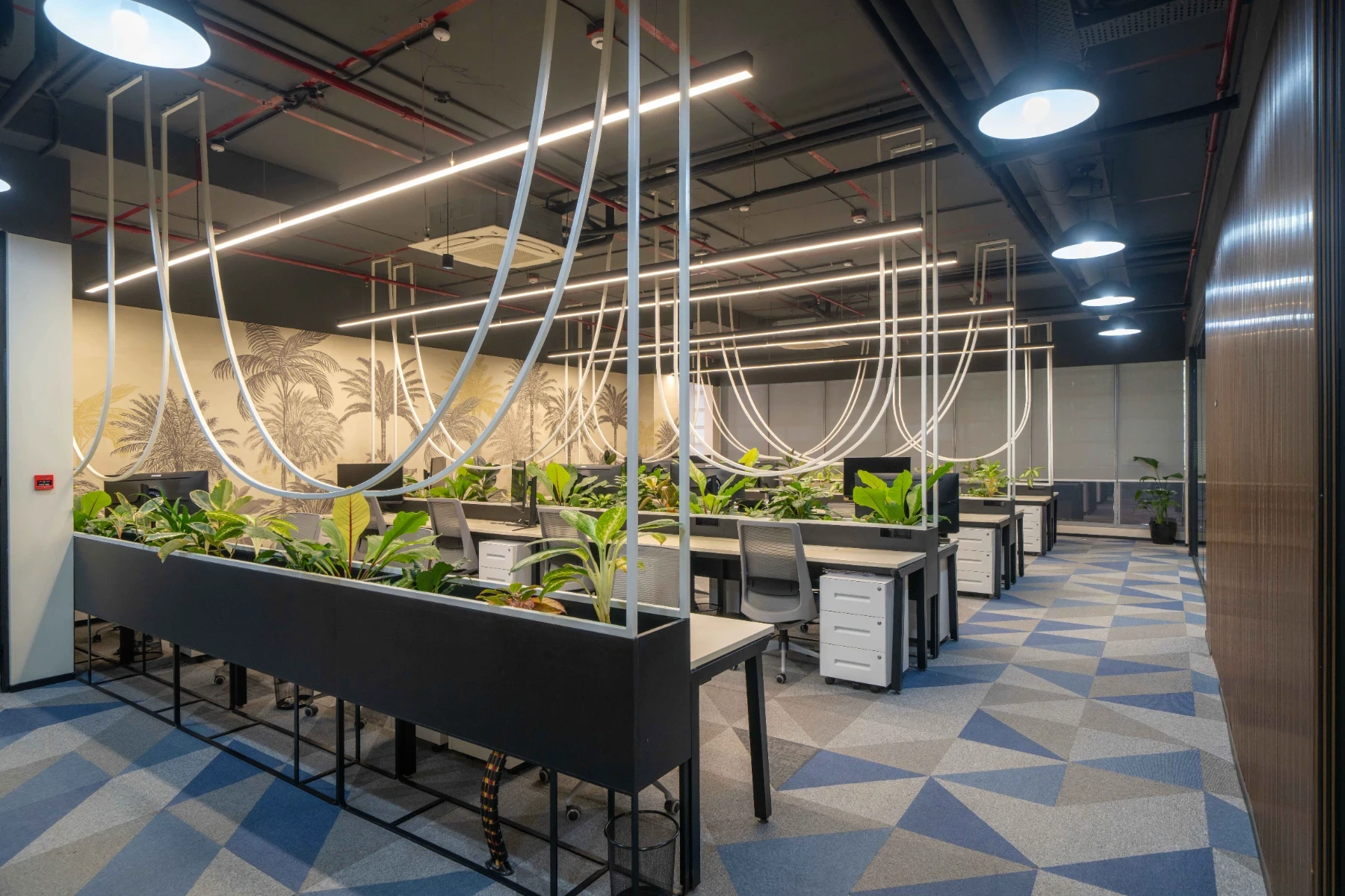 workstation of a workpsace designed by liquid space studio specalising in workspace design