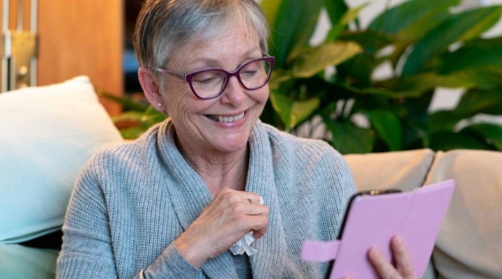 senior patient during a telehealth consultation