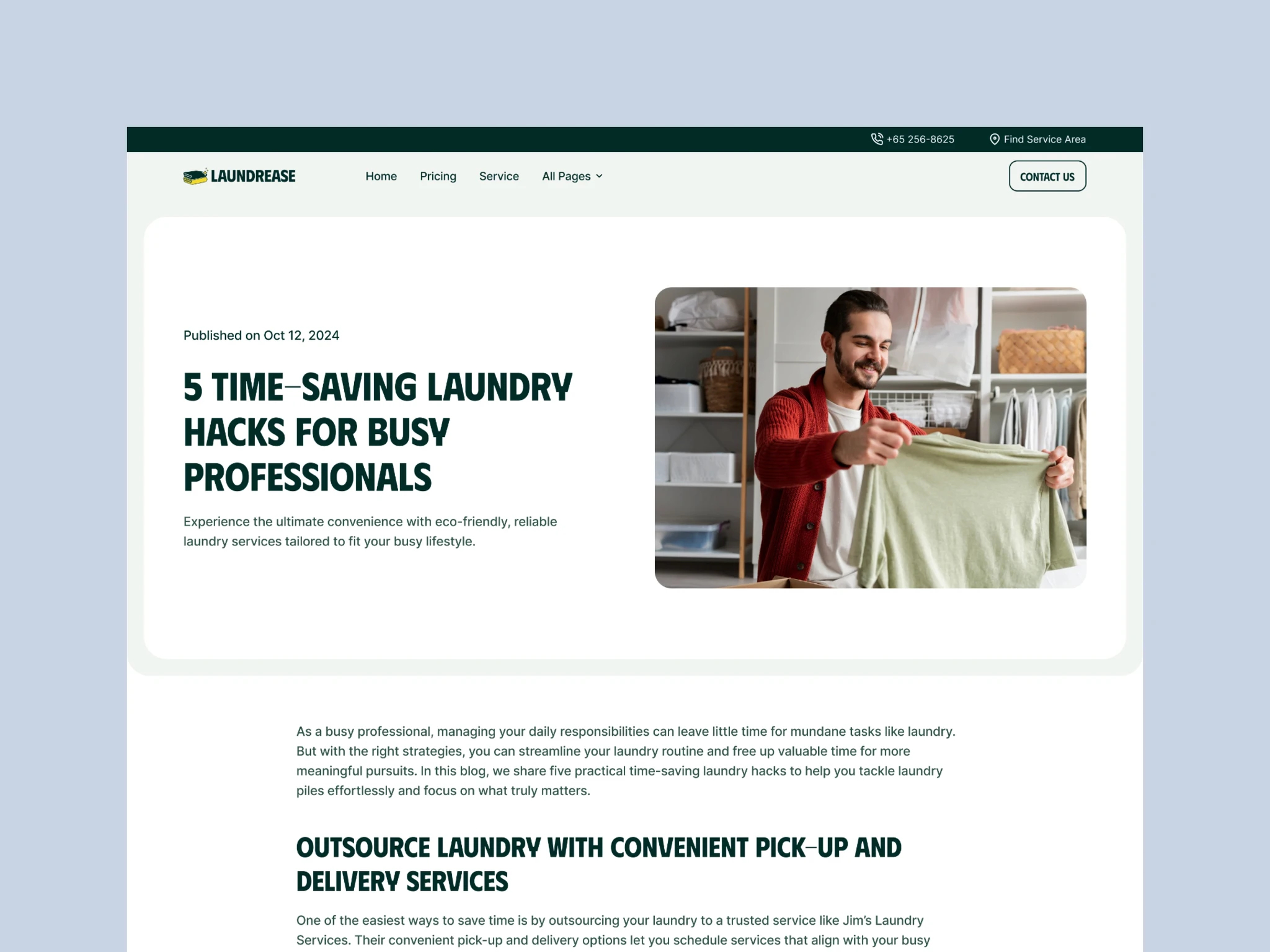 Laundry Service Website Template
