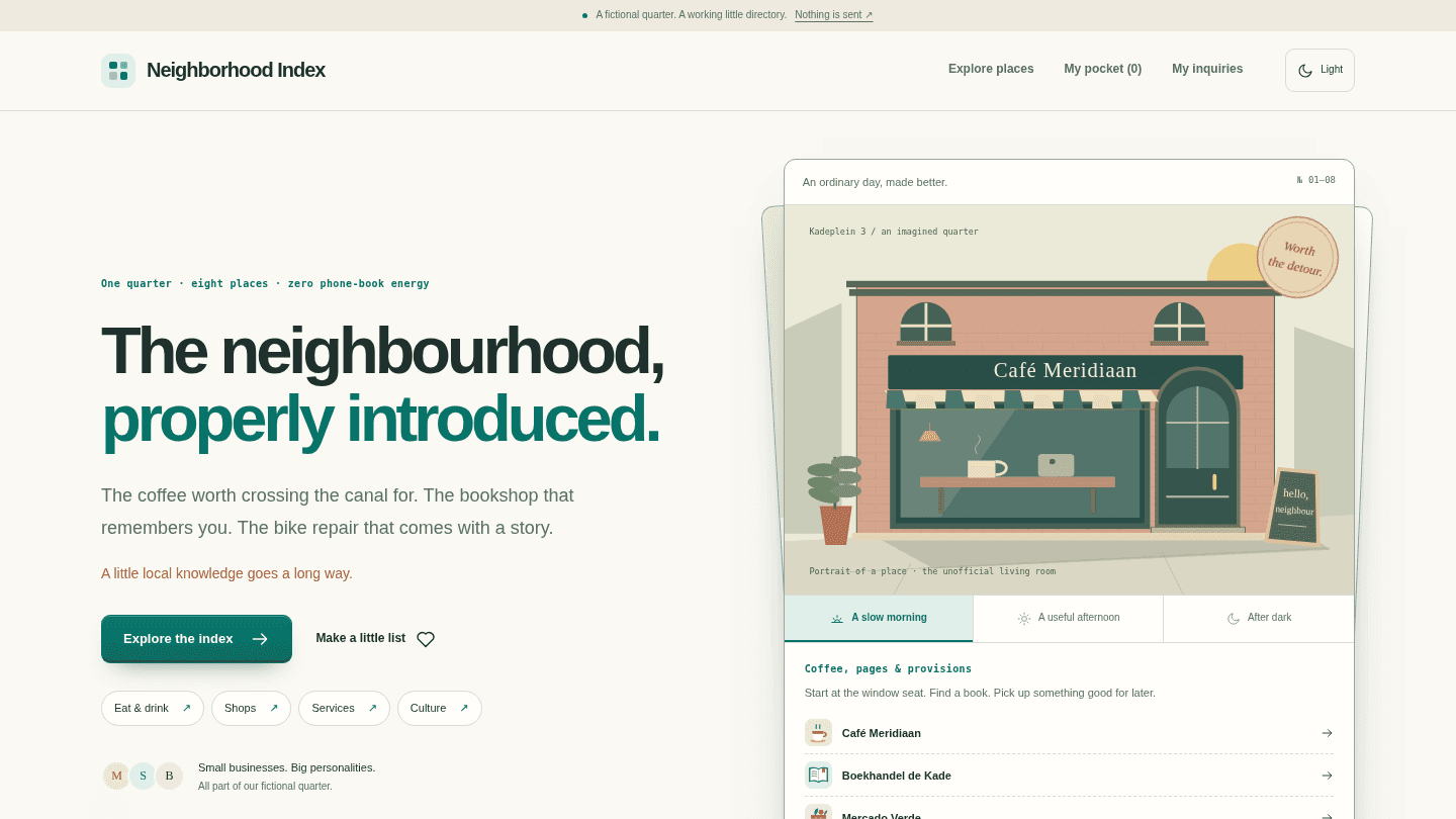 Local business directory — Originals template preview.