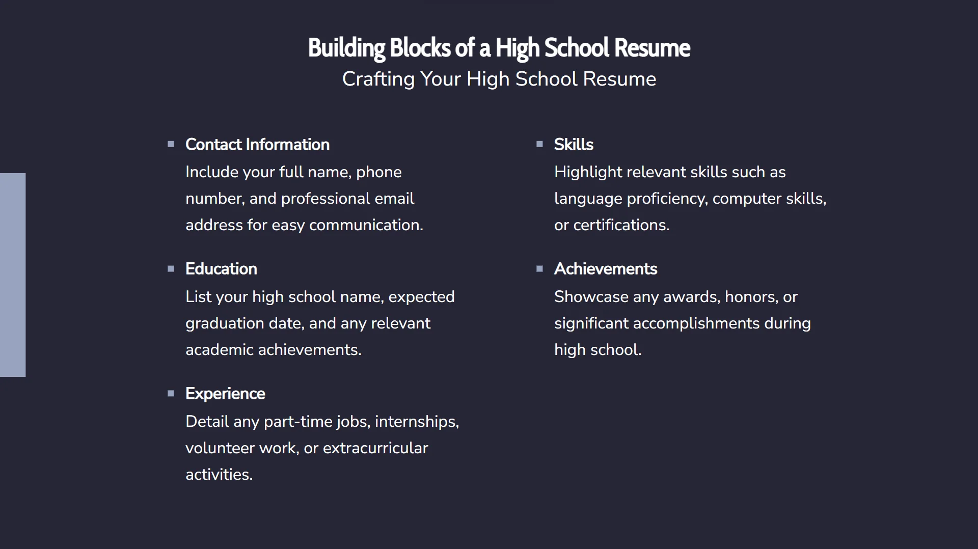 High School Resume Template