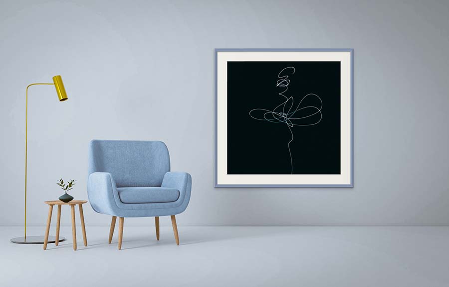 Abstract art framed in a wall