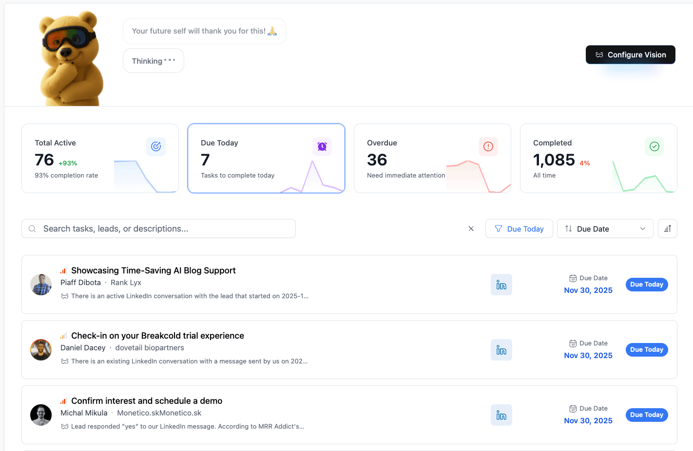 ai multi-channel CRM dashboard