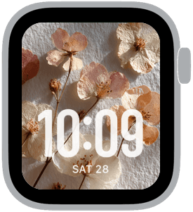 pressed petals Apple Watch face preview 2 featuring floral, summer, and spring.
