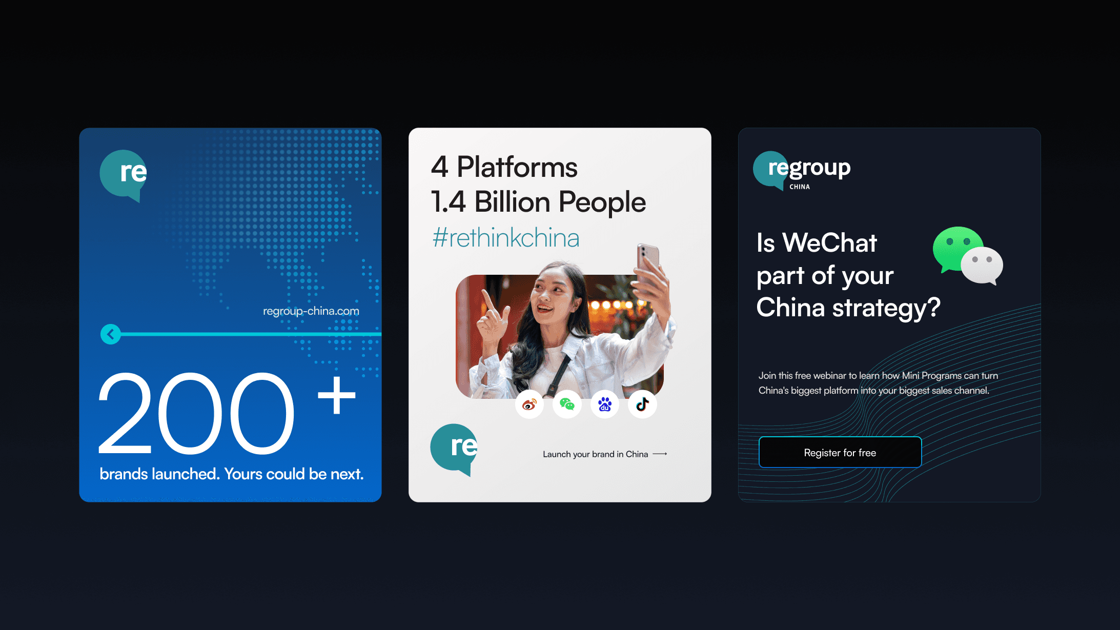 Regroup China advertising cards