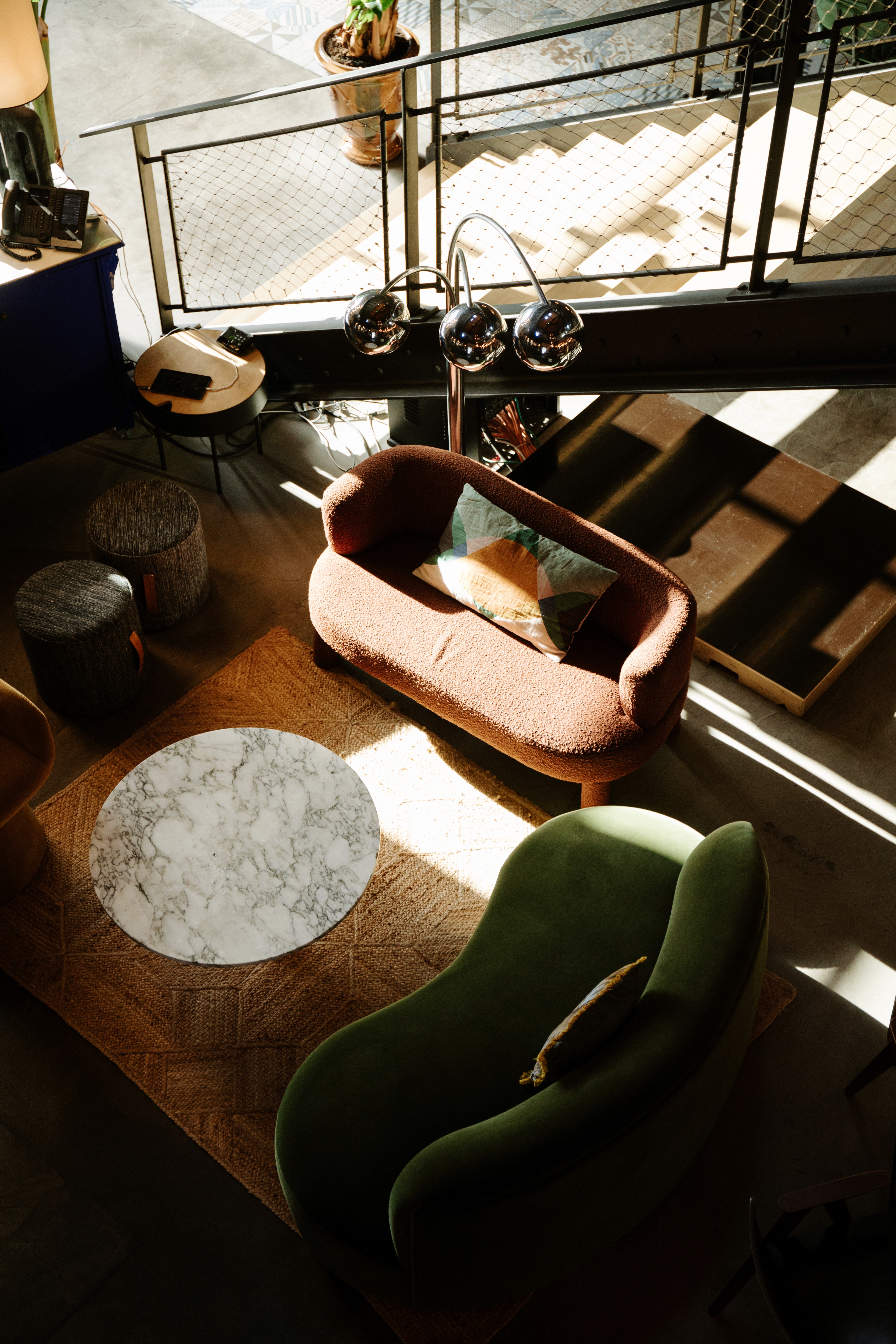Japanese bed table with a plant