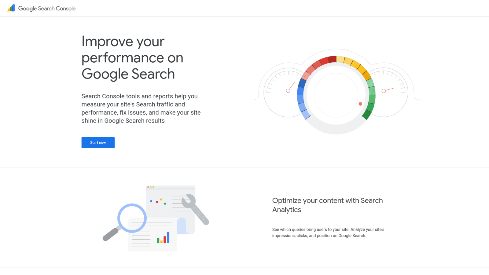 Google Search Console official page