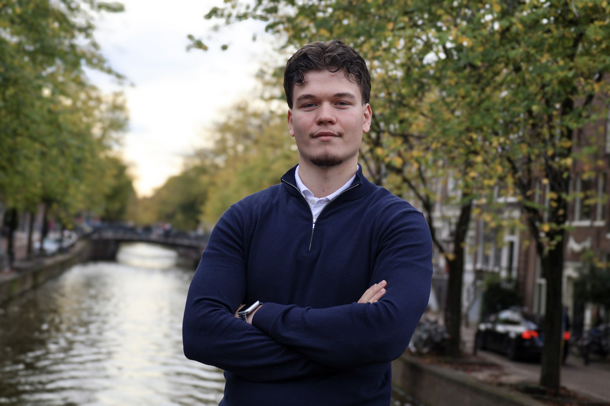 Two women laughing at work