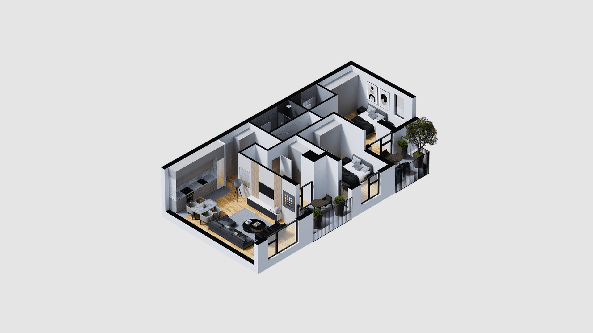 modern house on the shore