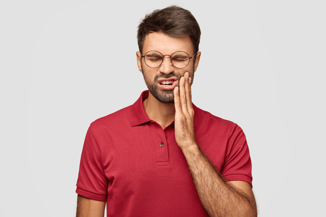 Man with tooth-ache
