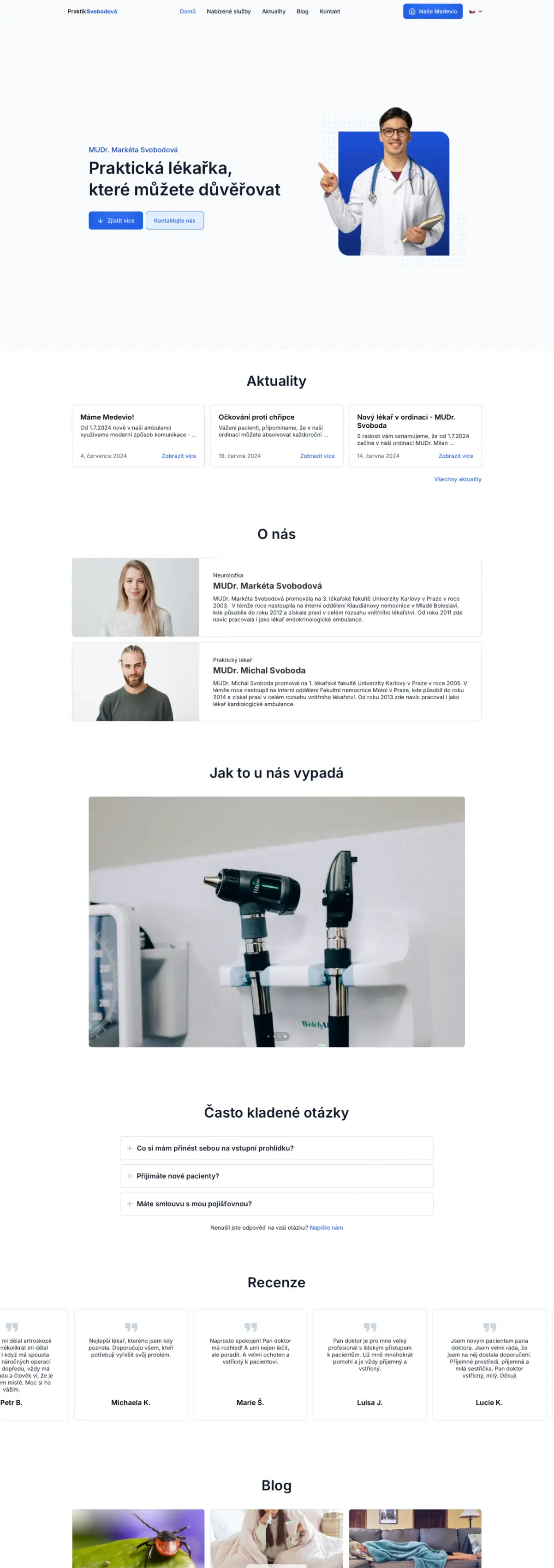 Obrázek s příkladem nabízené webové stránky