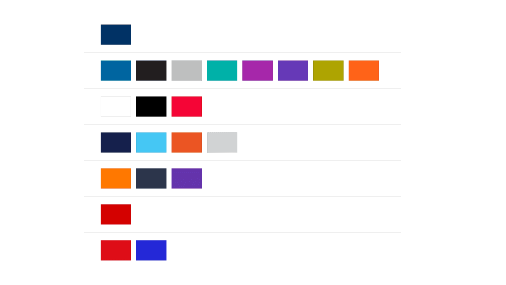Brand Colors UI colour palette