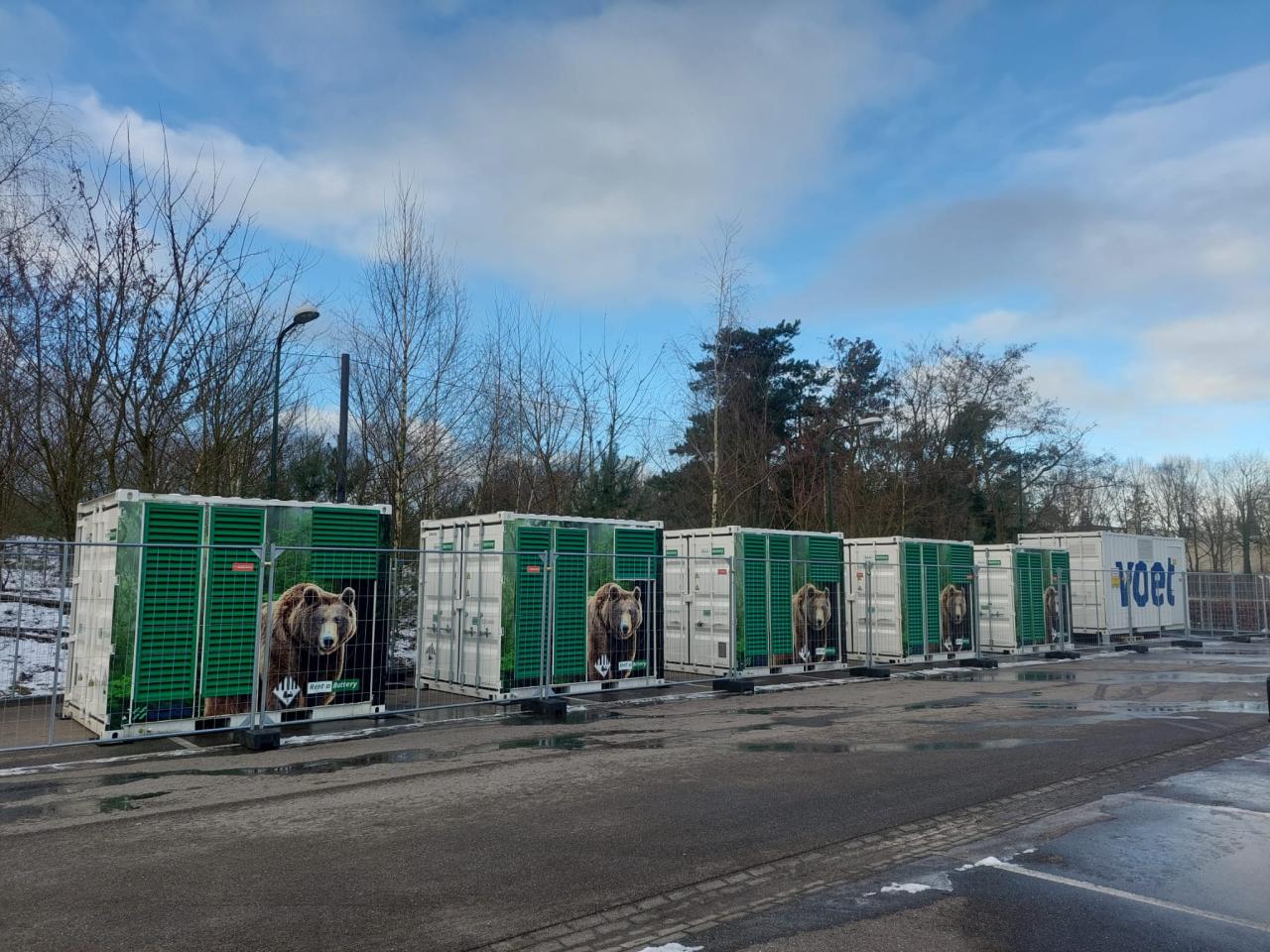 Battery containers for factories