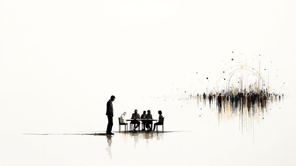 A diverse group of people represented by illustrated icons, symbolizing different demographic and psychographic profiles