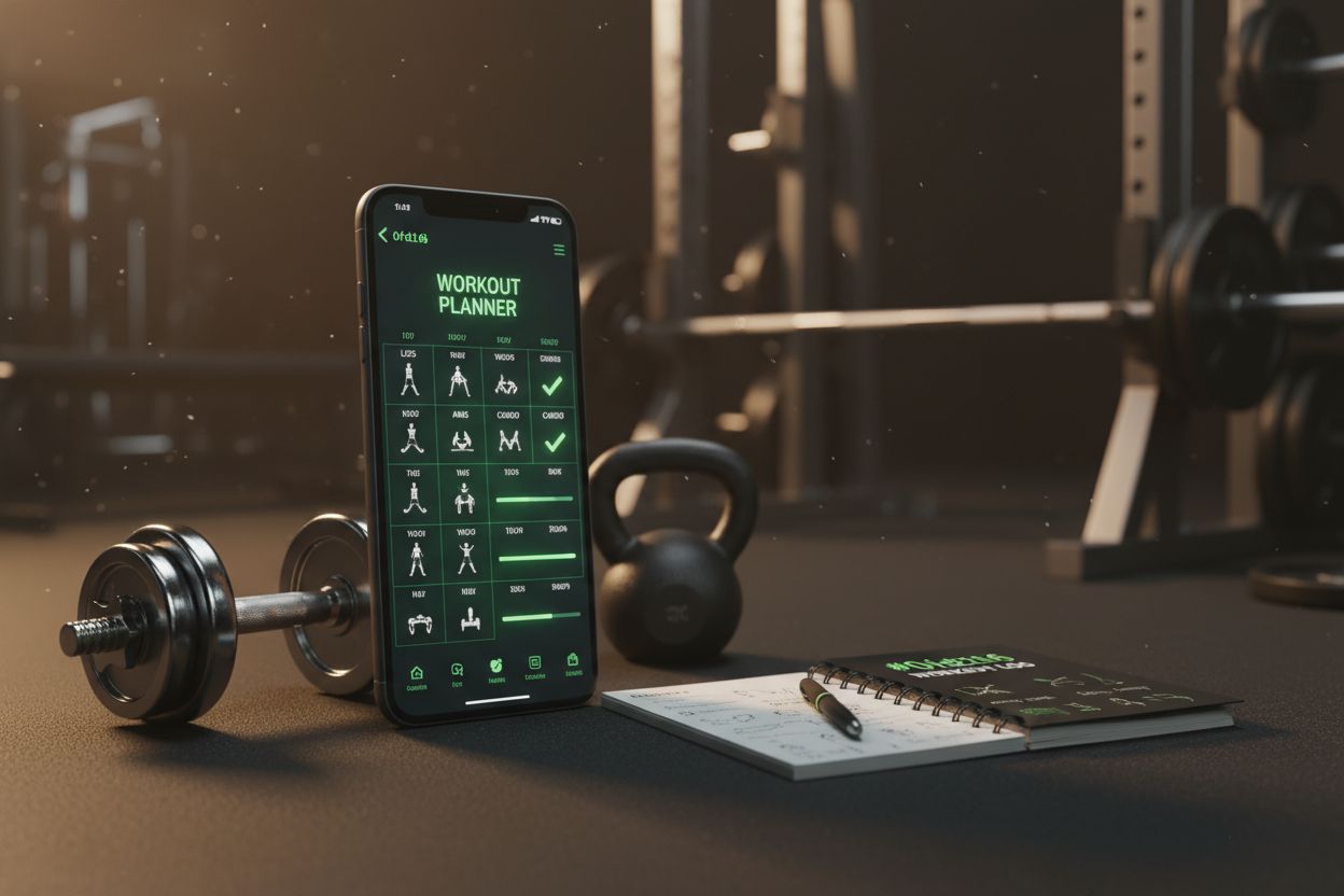 Una app de planificación de entrenamientos en un teléfono