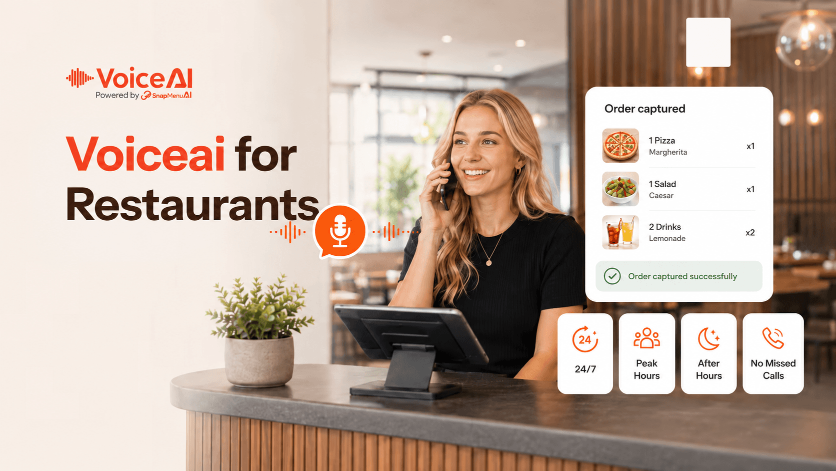 Voice AI for restaurants handling customer calls and phone orders