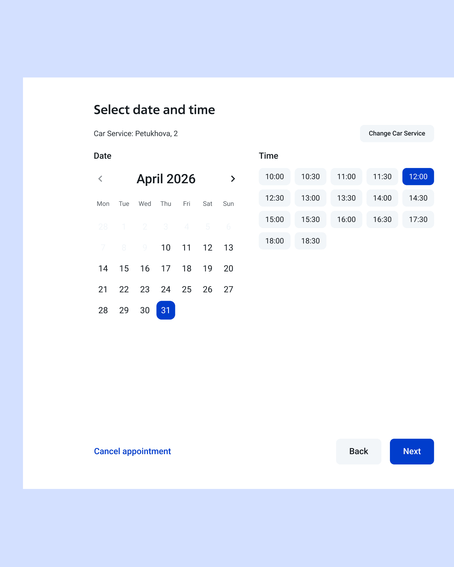 FitFLEET Interface design