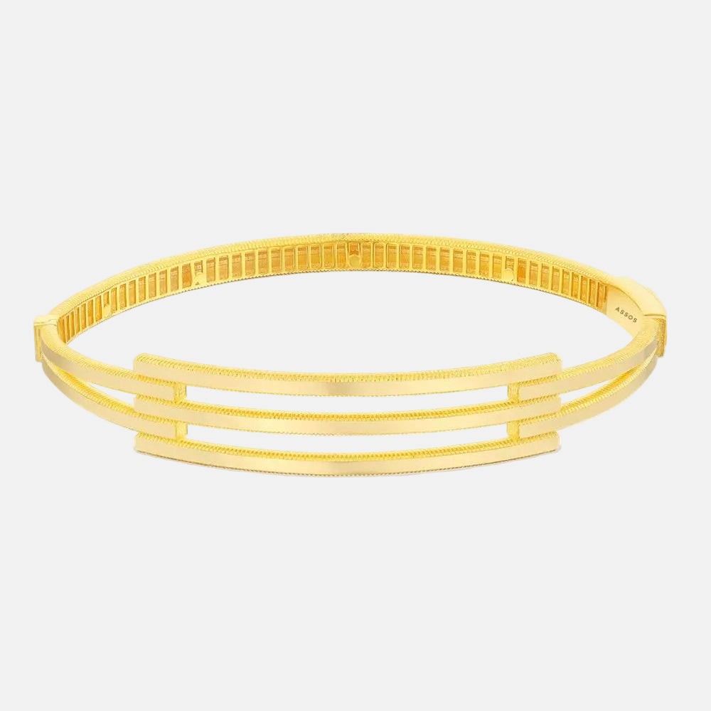 Assos Pırlanta 14 Ayar Altın Kaburga Kelepçe Bilezik 9.50 Gram