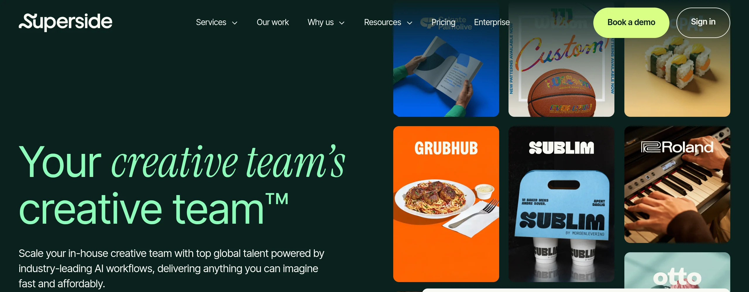 Superside homepage screenshot