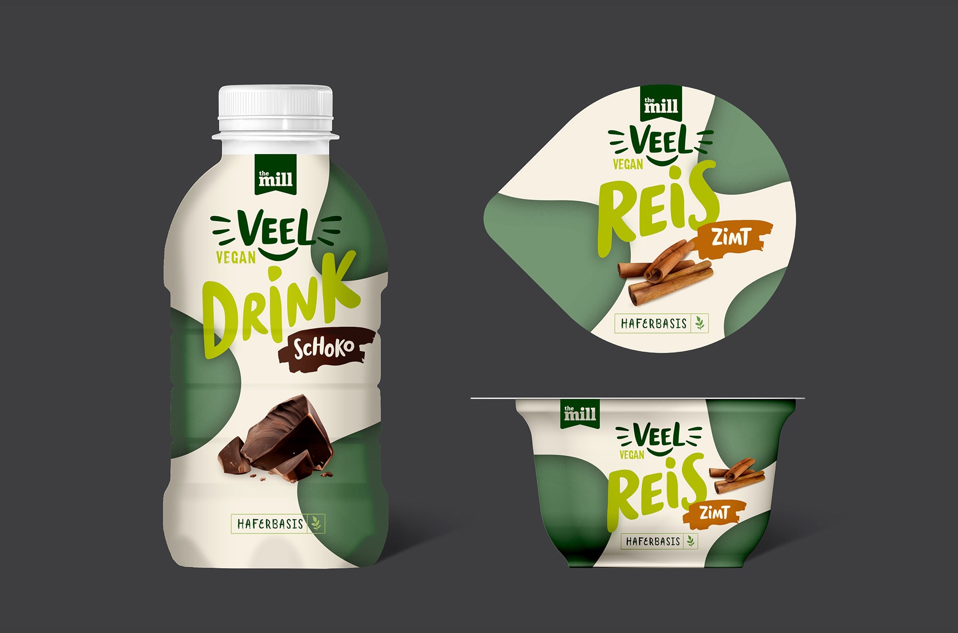 Label Design für eine vegane Food Linie – modernes Verpackungskonzept mit klarer Typografie und natürlicher Farbwelt