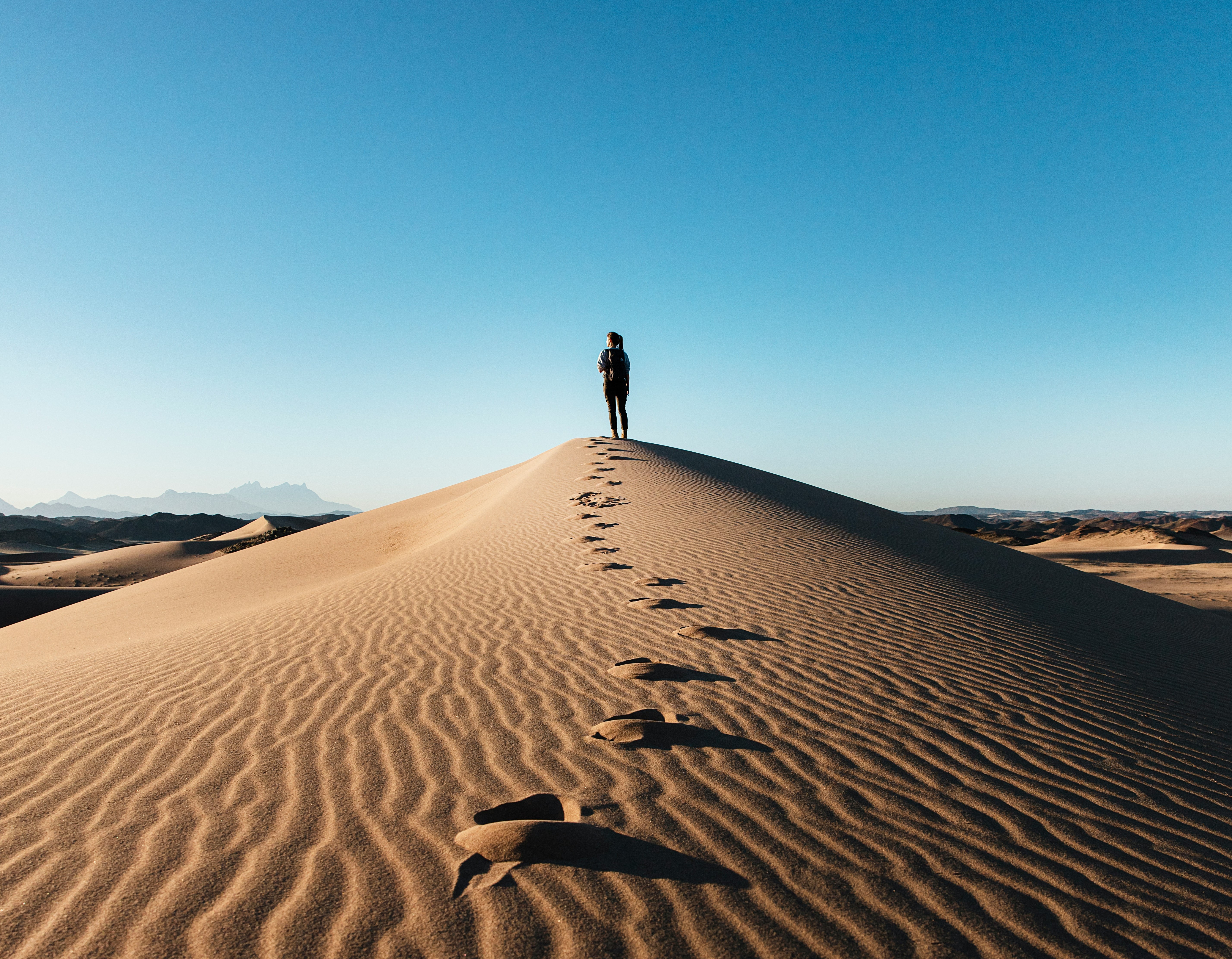 Person on desert