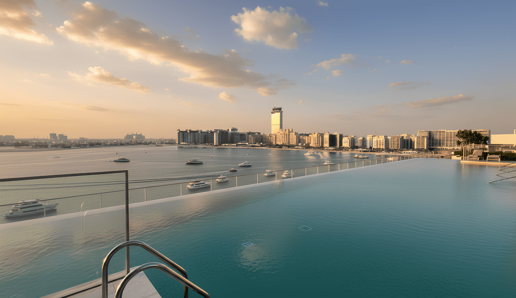 Das Bild zeigt das luxuriöse Interieur eines Apartments mit bodentiefen Fenstern, die einen atemberaubenden Blick auf die Dubai Marina bieten. Die elegante Einrichtung und die moderne Atmosphäre schaffen eine einladende Umgebung für Urlauber, die eine Ferienwohnung in Dubai suchen.