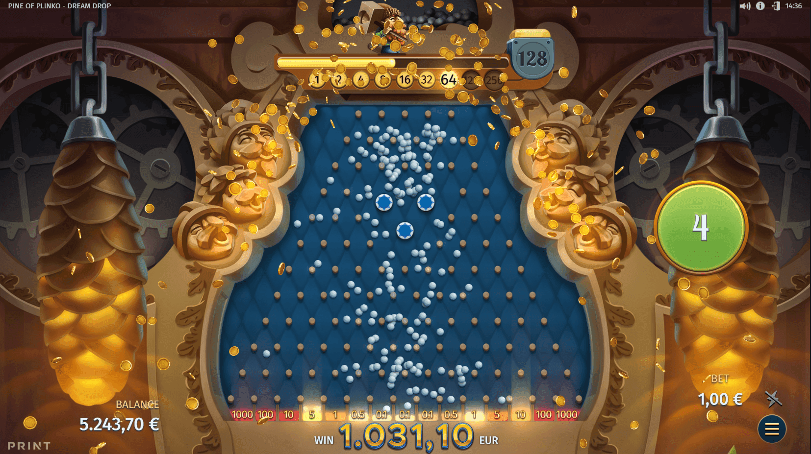 Pine Of Plinko — plateau de billes de la variante officielle Dream Drop