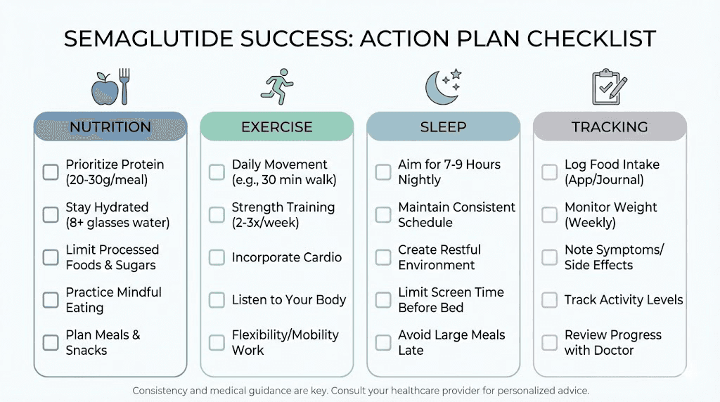 Action plan checklist for maximizing semaglutide weight loss results