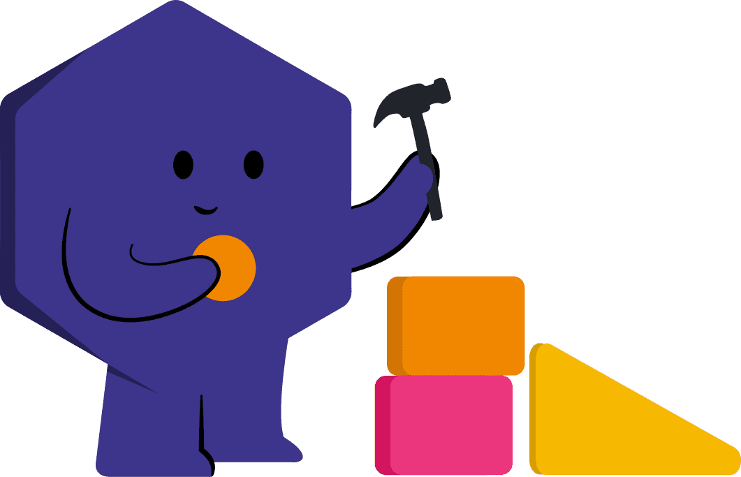 Illustratie van stap 4 van Design Thinking: Prototype, het maken van tastbare concepten.