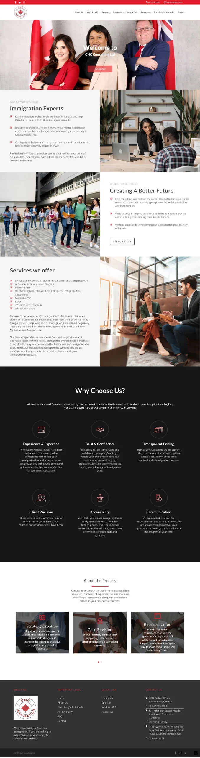 about page for consultcnc website developed & designed by Dreams Agency Mississauga, Ontario