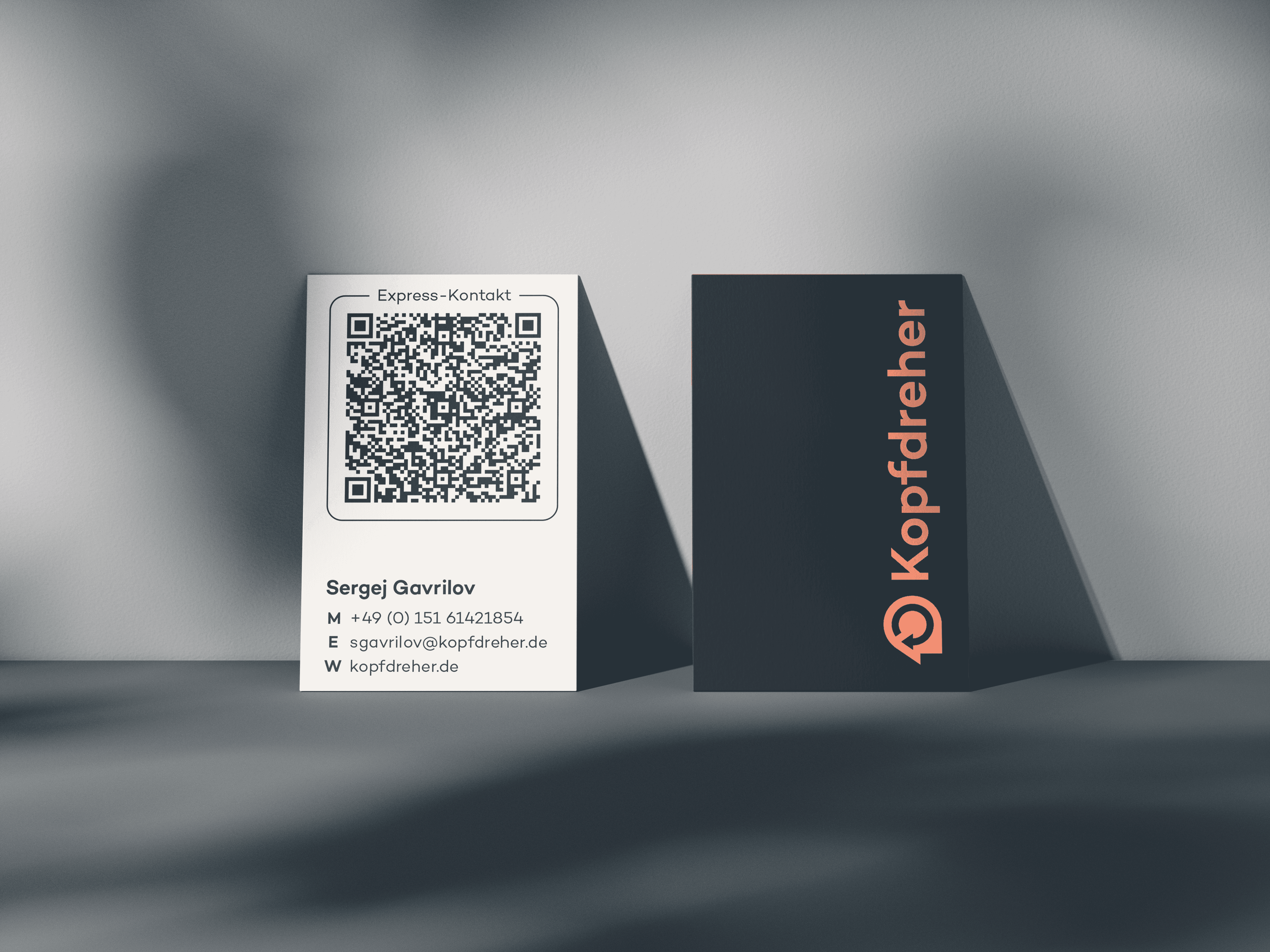 Ein Visitenkarten-MockUp von Kopfdreher