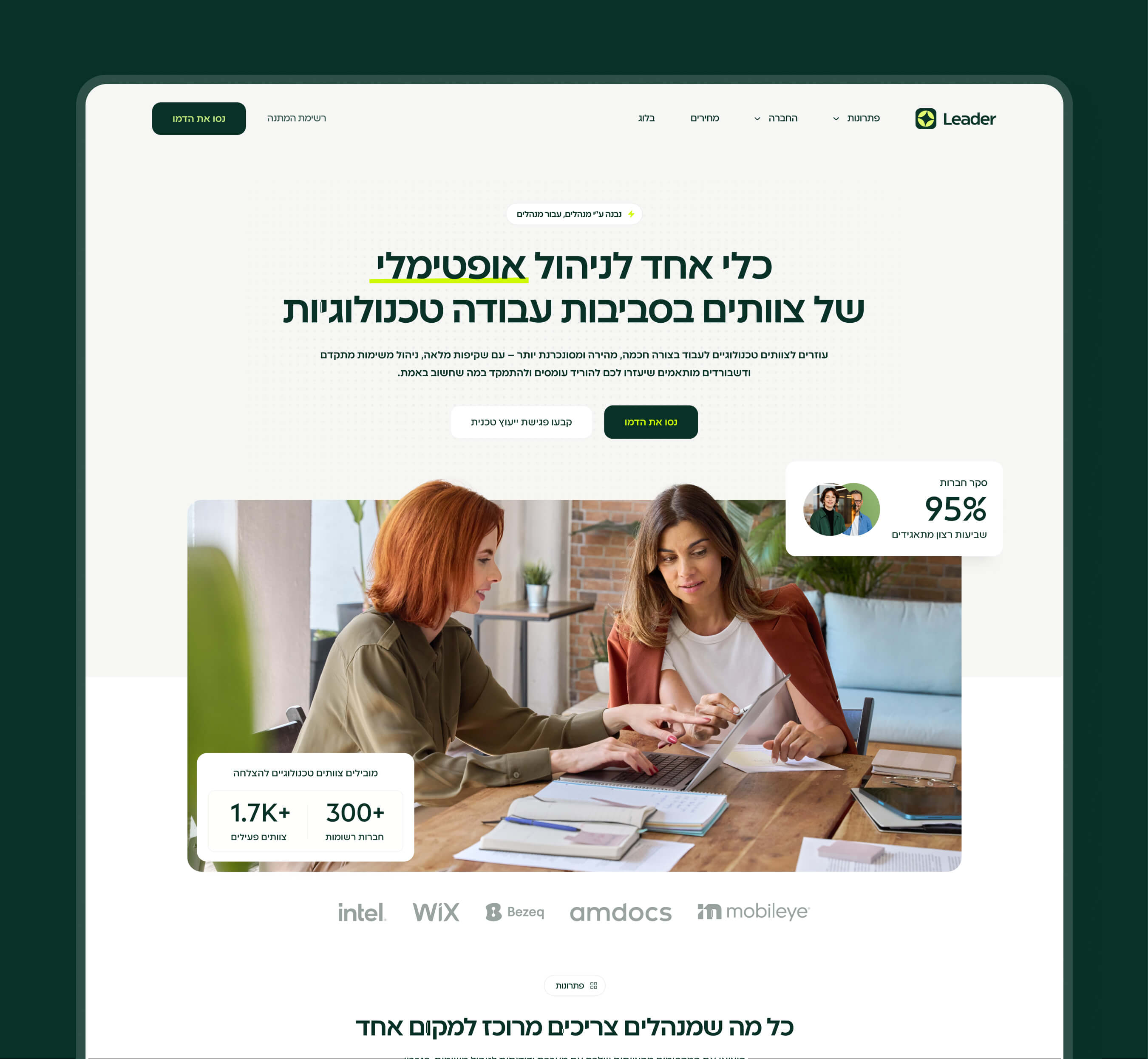 עיצוב אתר תדמית לחברת מוצר טכנולוגי לידר