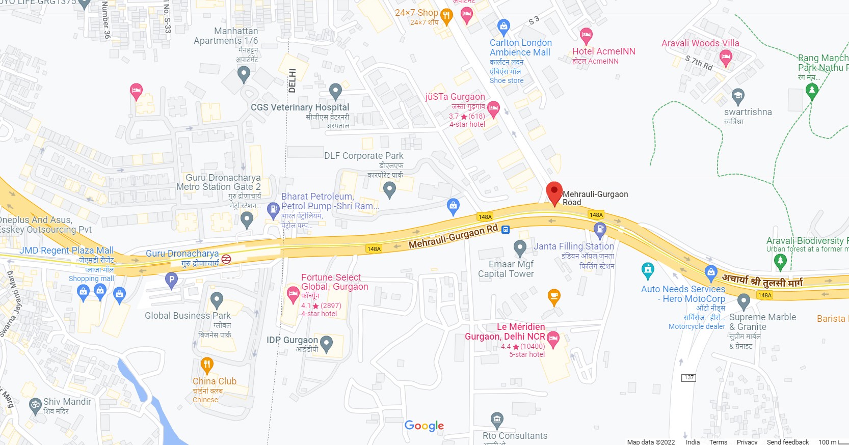 M3M MG Road Location Map