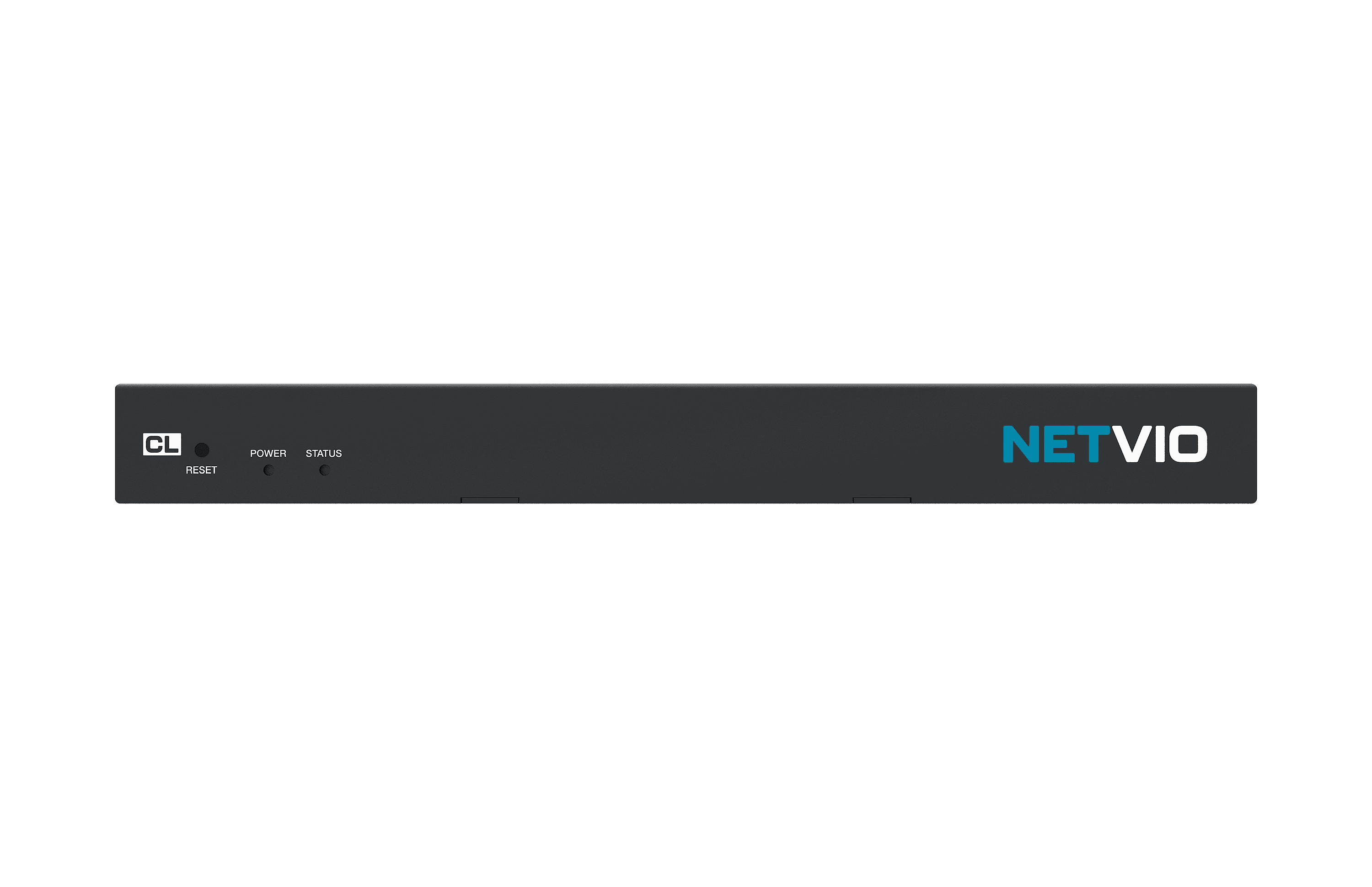 Netvio device with CL logo, reset, power, and status lights