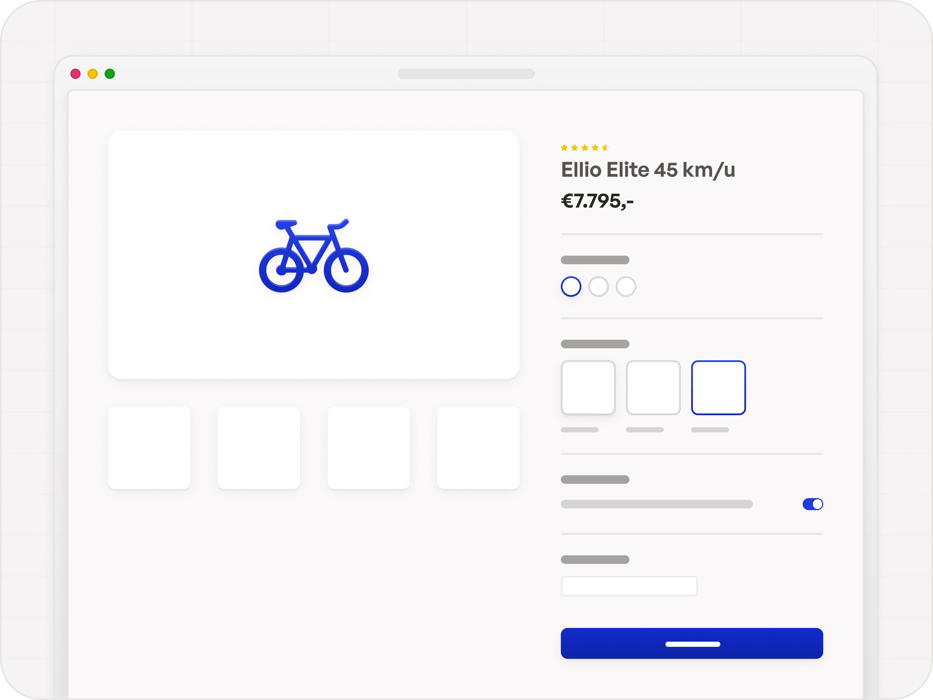 Example of product configurator