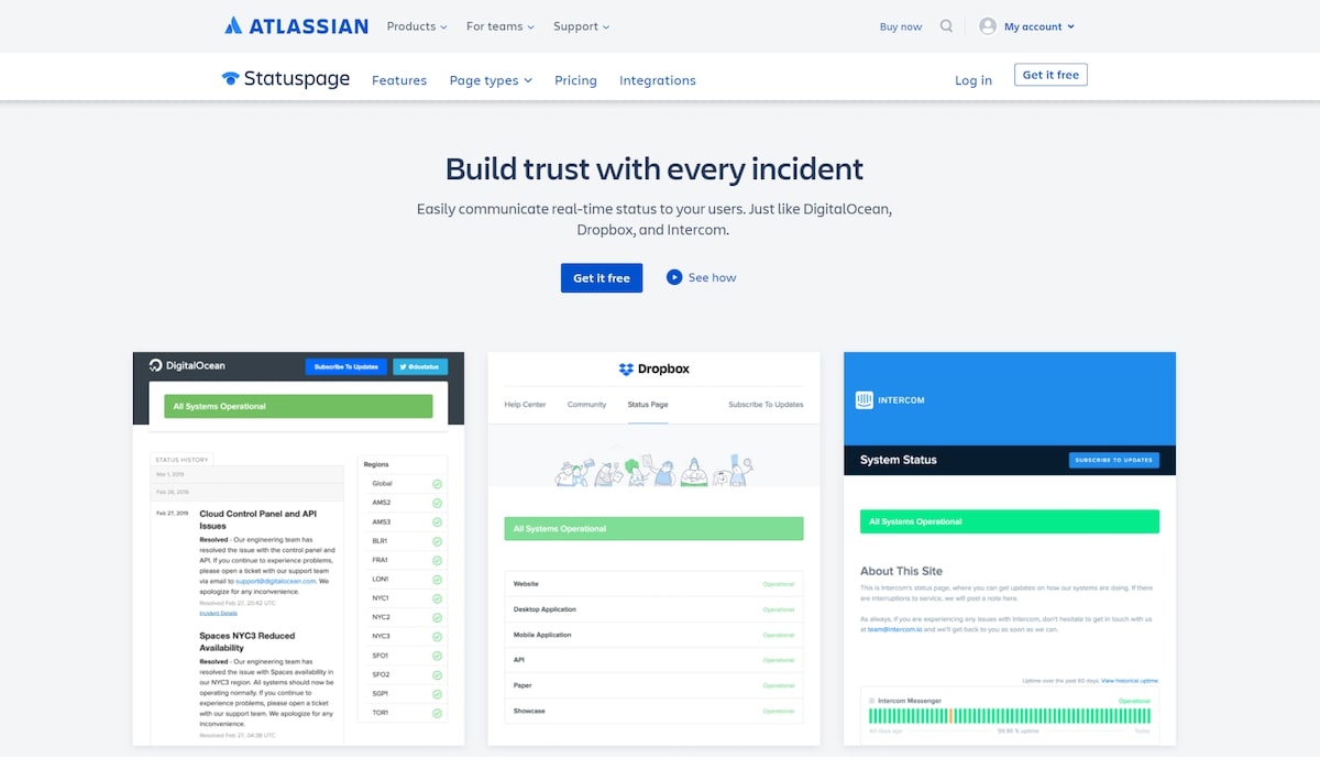 Intercom apps: Statuspage