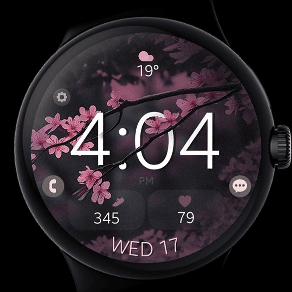 Pixel Watch displaying a digital watch face
