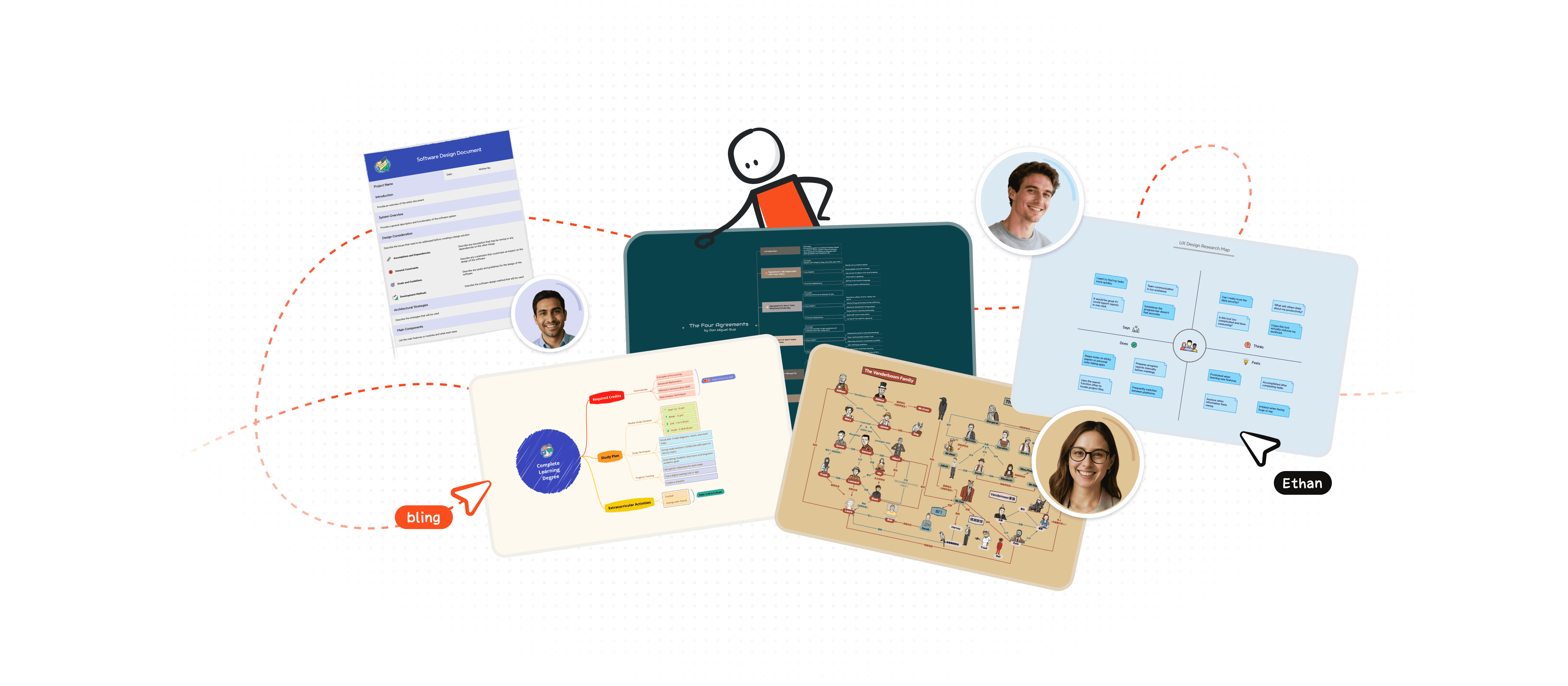 Xmind mind mapping tool for structured thinking, featured template, visual organization.