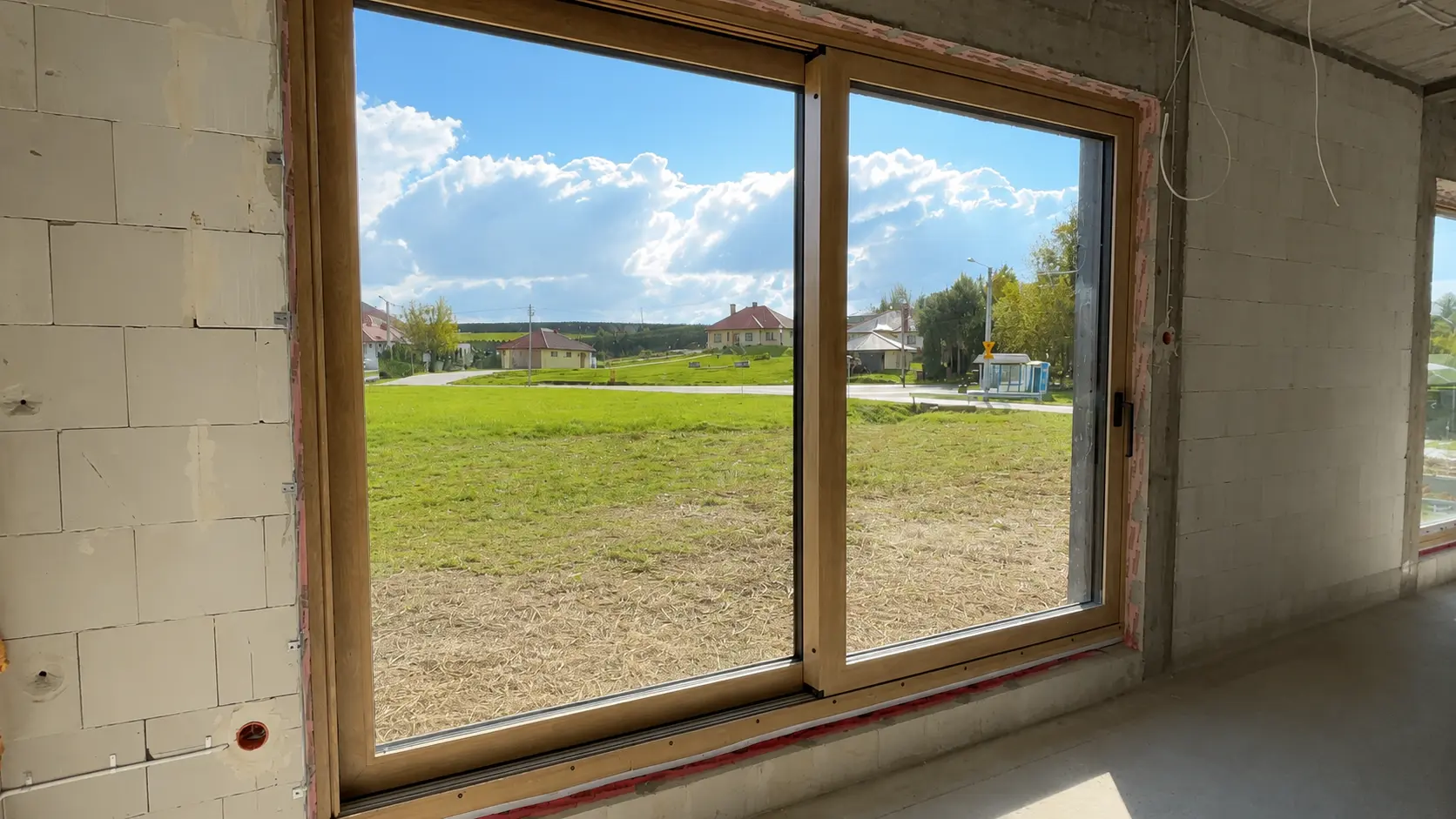 Okno aluminiowe Aluprof MB-86 w kolorze bicolor zamontowane w domu w Rzeszowie