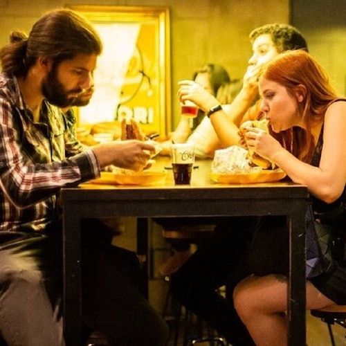 Enjoying traditional food