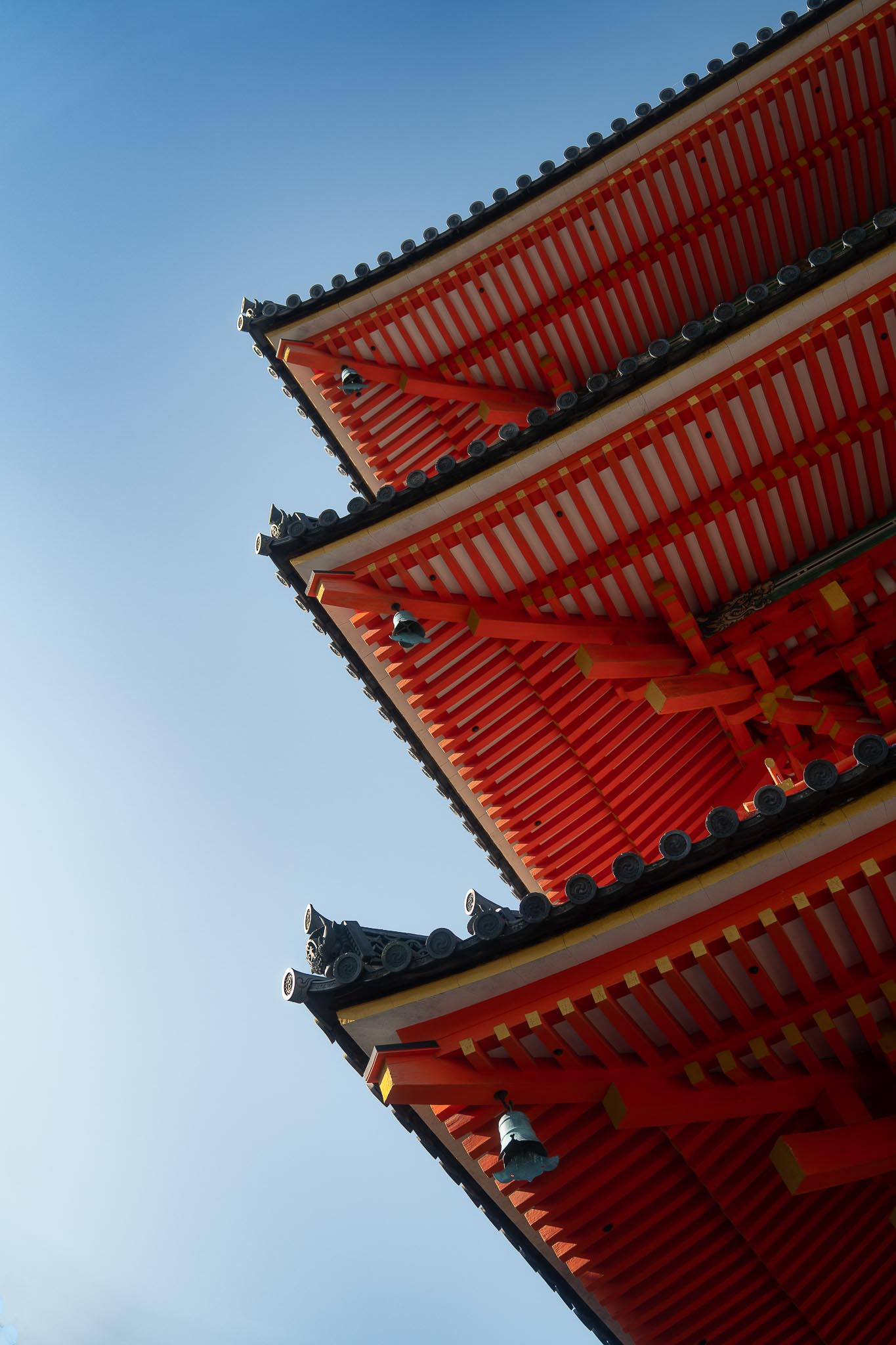 temple red japan blue sky