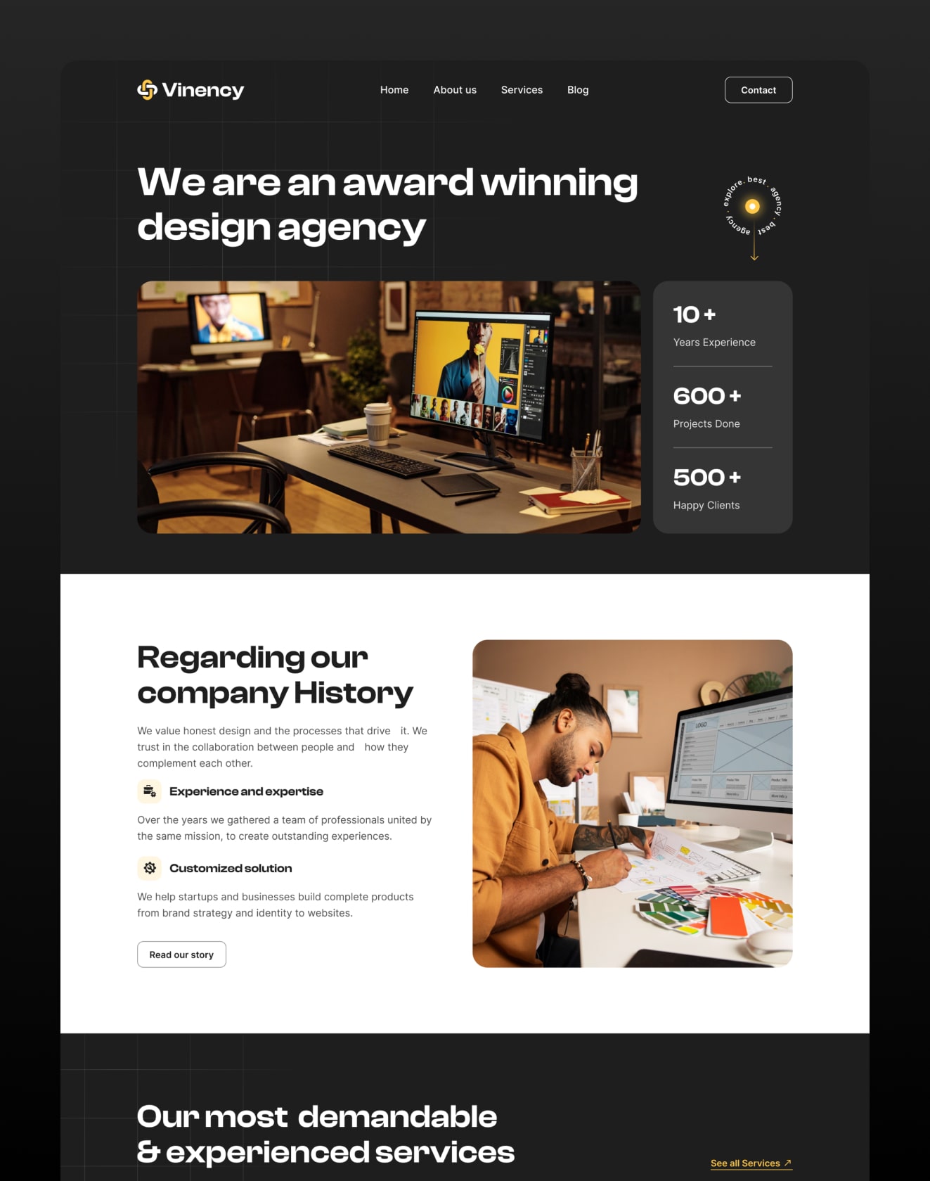 framer creative agency template