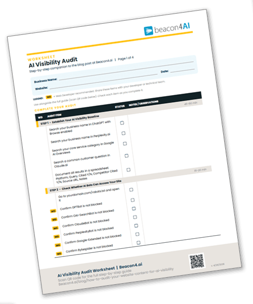 thumbnail of Beacon4ai's AI Visibility Audit Worksheet