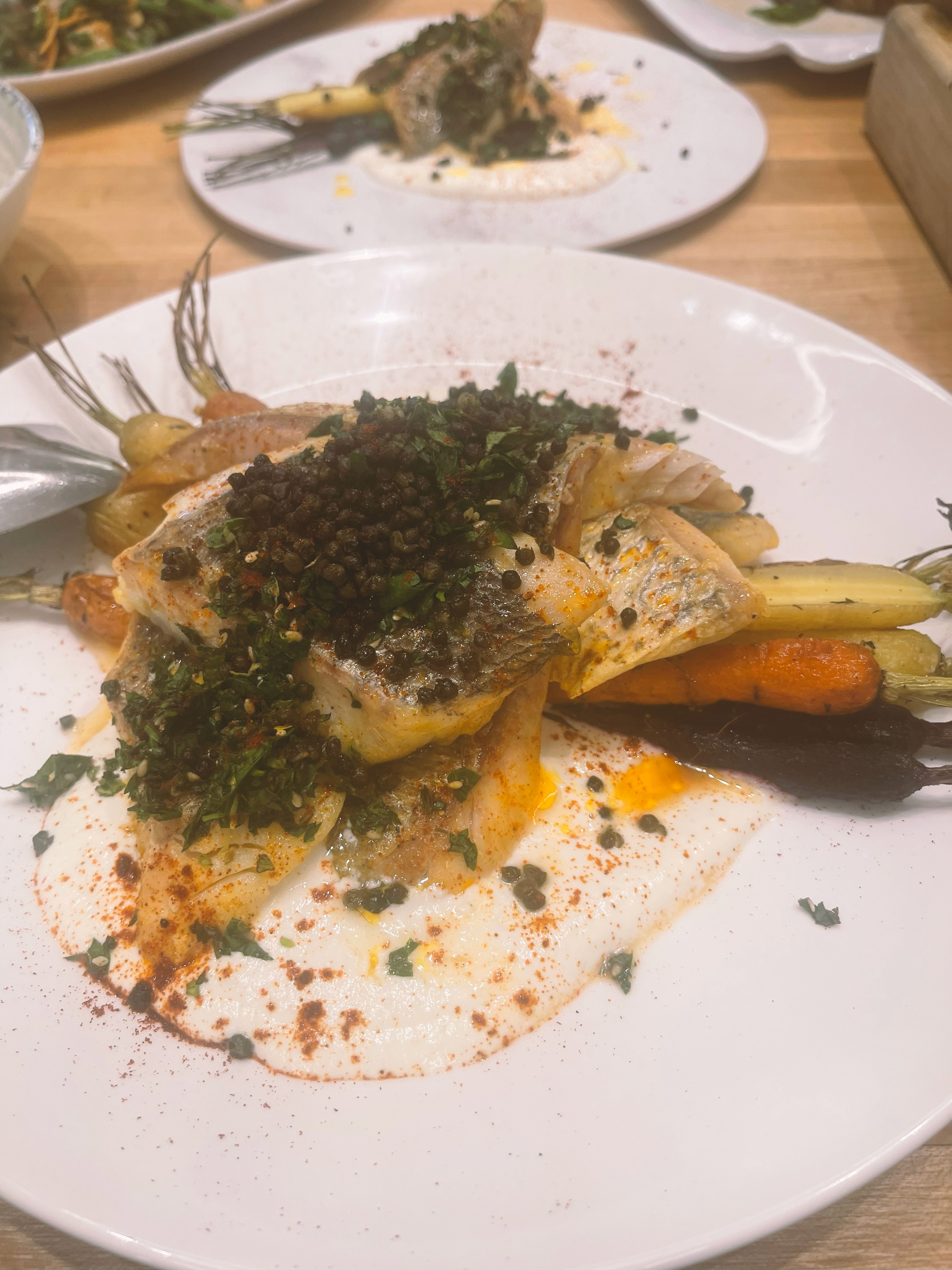 Chef-prepared dinner party dish for an intimate home dining experience