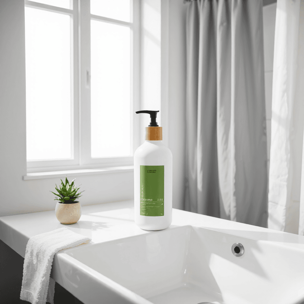 product photography of a bottle of shampoo for teenagers