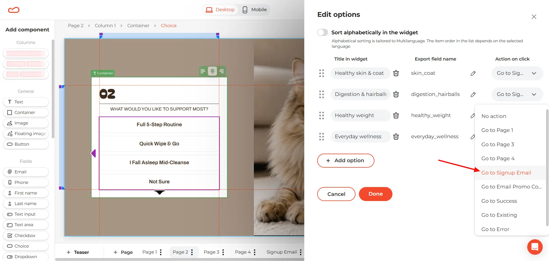claspo-quiz-cat-go-to-signup-email-action