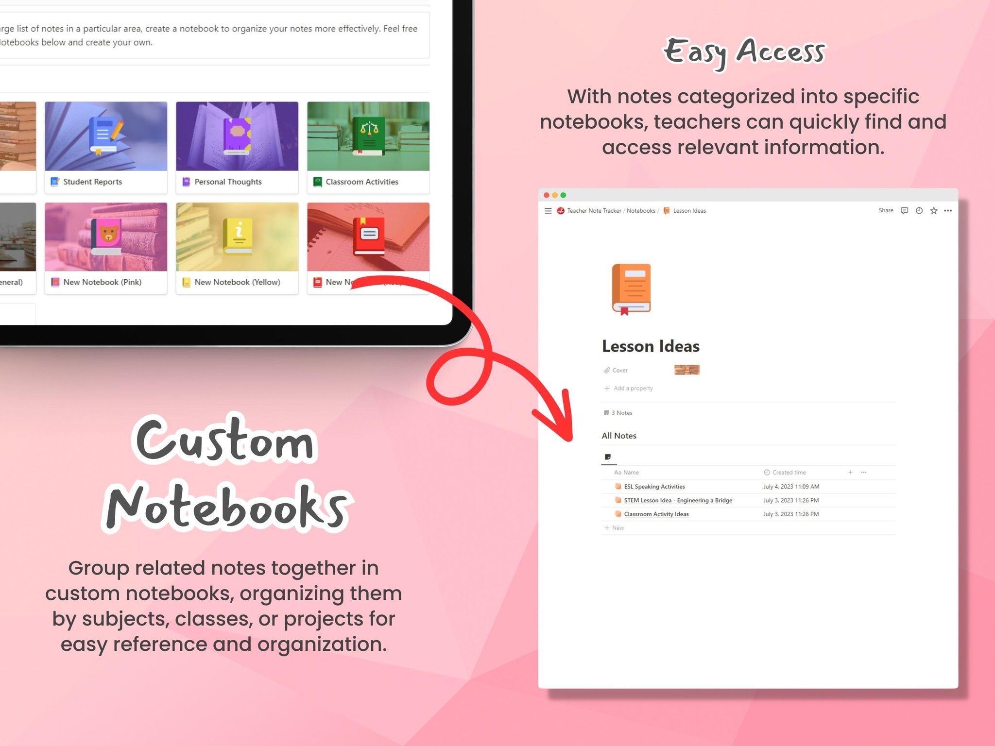 Notion For Teachers: Templates | Notion Note Tracker